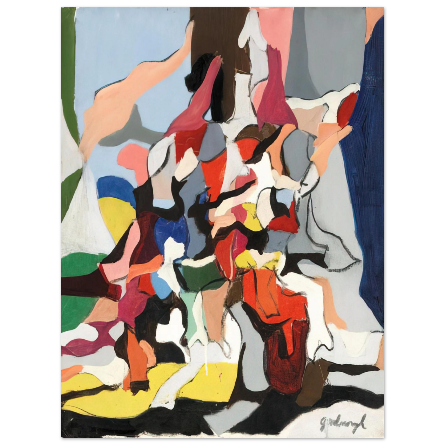 Robert Goodnough - Composition - Abstract Expressionism  75x100 cm / 30x40inches Fine Art Poster