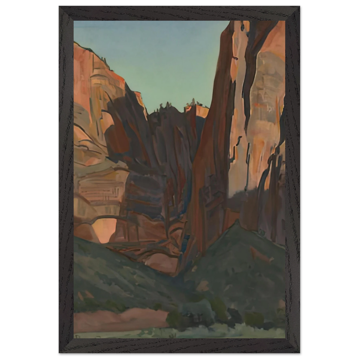 Maynard Dixon - NOTCH IN THE WALL ZION NATIONAL PARK AUGUST 1933 1933 Wall art - 20x25 cm / 8x10 inches - Fine Art Poster-canvas - -
