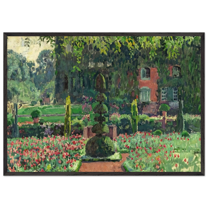 GARDEN IN SUMMER 1924 - Theo van Rysselberghe 70x100 cm / 28x40 inches Framed Art Print – Black Wooden Frame