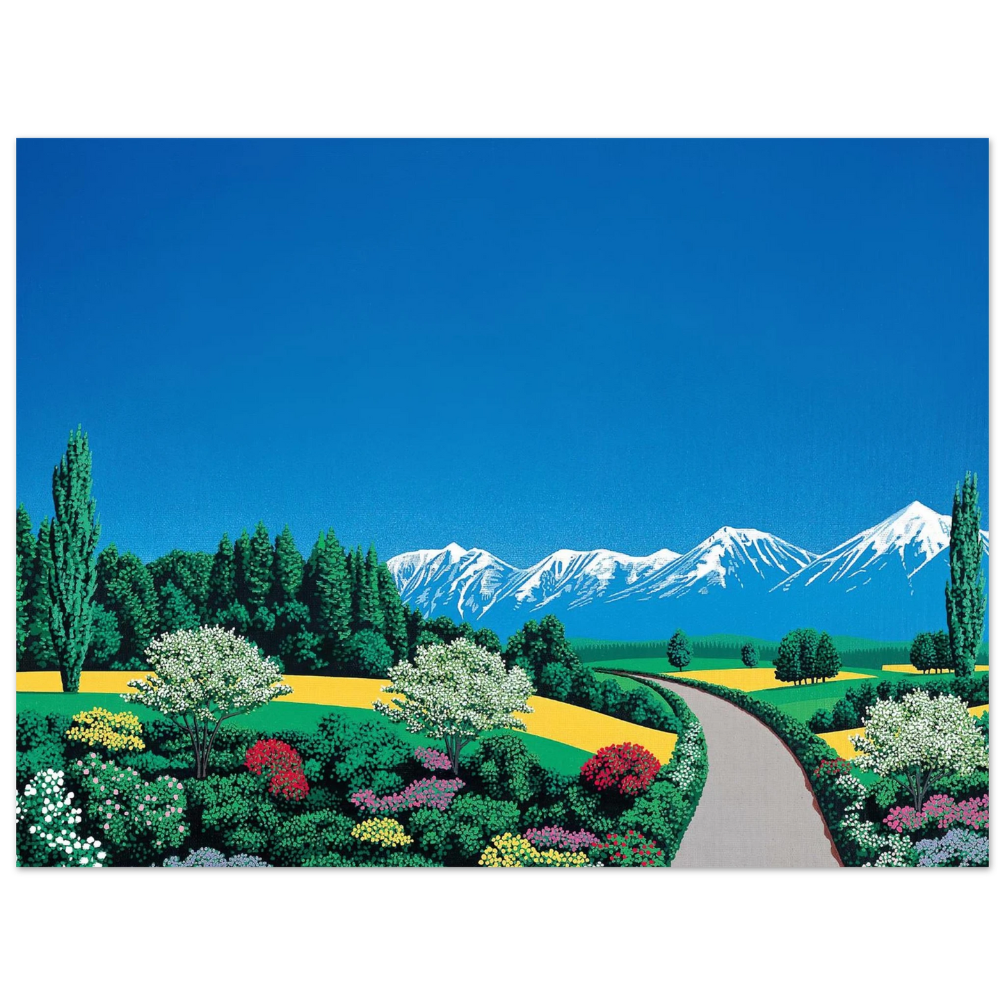 Hiroshi Nagai - Elv Alps Wall Art - 21x29.7 cm / 8x12" - Fine Art Poster - -