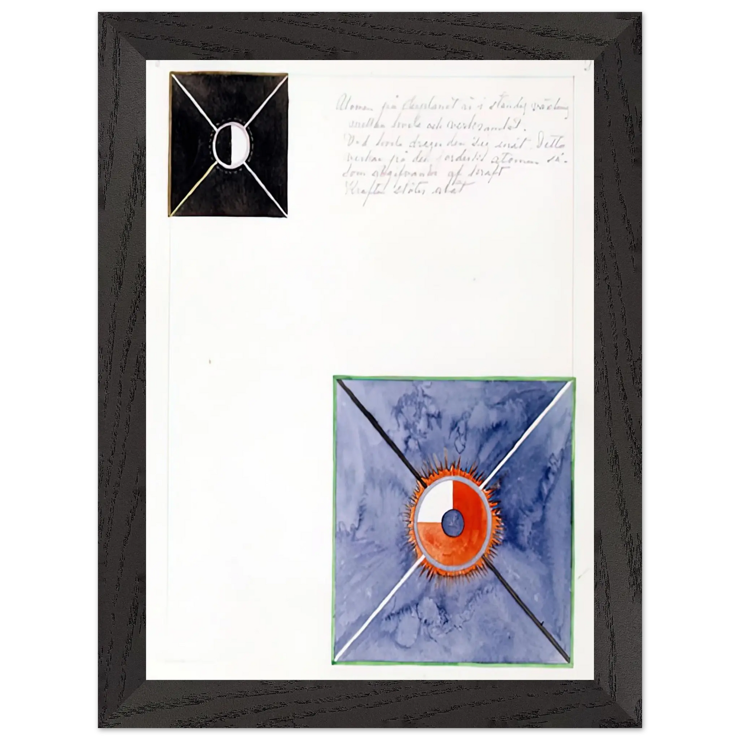 Hilma af Klint - ATOM SERIES NO 8 ATOM ON THE ETHER PLANE IS IN CONSTANT CHANGE BETWEEN REST AND ACTIVITY AT THE 1917 Wall art - 50x70 cm / 20x28 Inches - Premium Wooden Framed Poster With Fine Art Paper - White frame