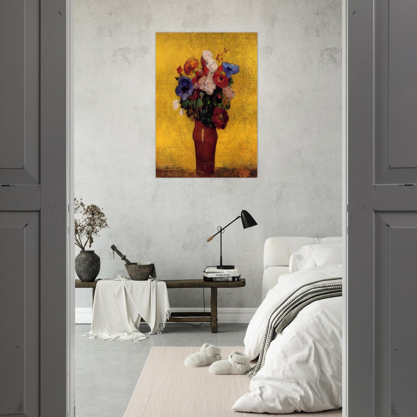 FLOWERS 4 - Odilon Redon Brushed Aluminum Print - 70x100 cm / 28x40 inches | Odilon Redon Aluminum Print | Odilon Redon Prints