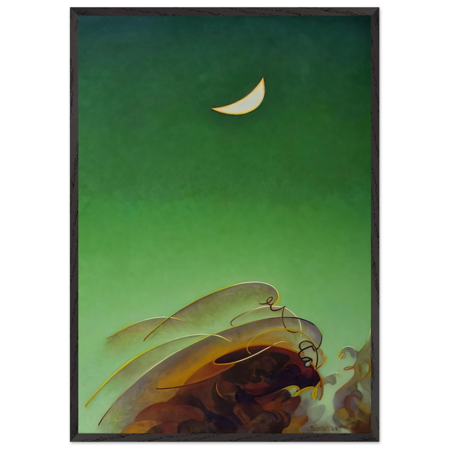Spring Moon - 1942 - Agnes Lawrence Pelton 70x100 cm / 28x40 inches Framed Art Print – Black Wooden Frame