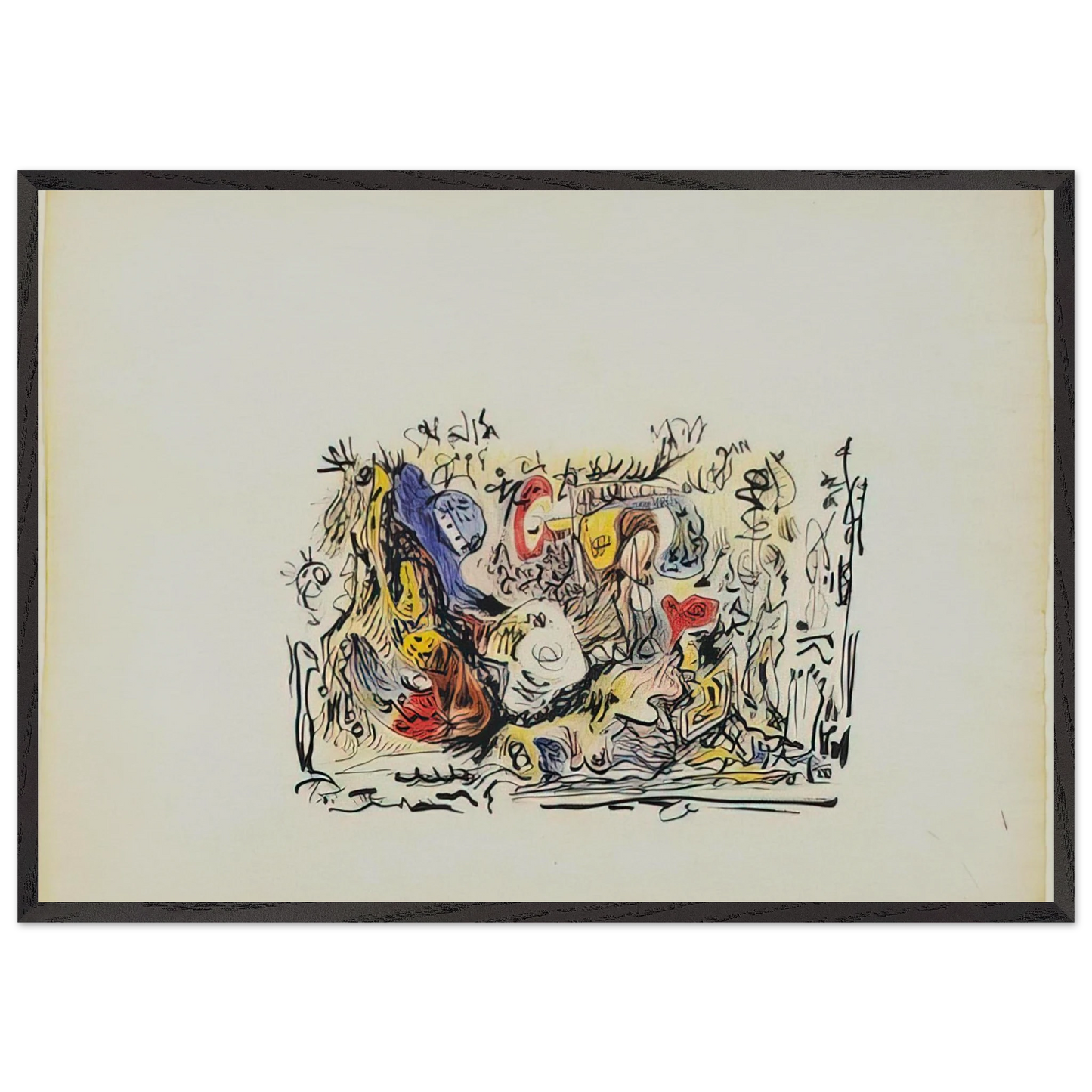 Untitled N20 - Jackson Pollock 70x100 cm / 28x40 inches Framed Art Print – Black Wooden Frame