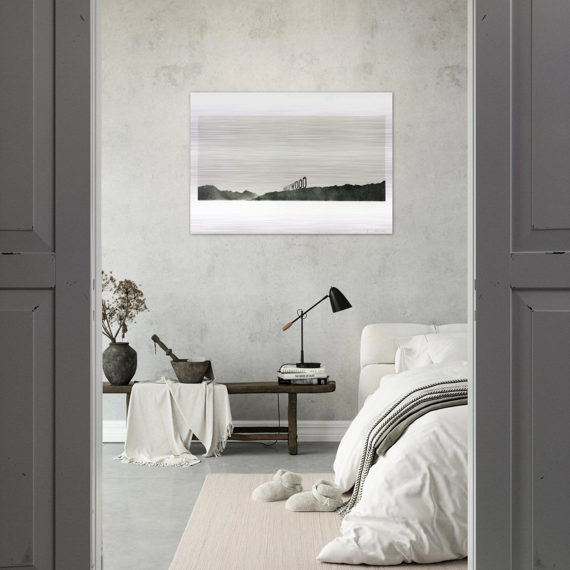 HOLLYWOOD 1969 - Edward Ruscha Brushed Aluminum Print - 70x100 cm / 28x40 inches | Edward Ruscha Aluminum Print | Edward Ruscha Prints