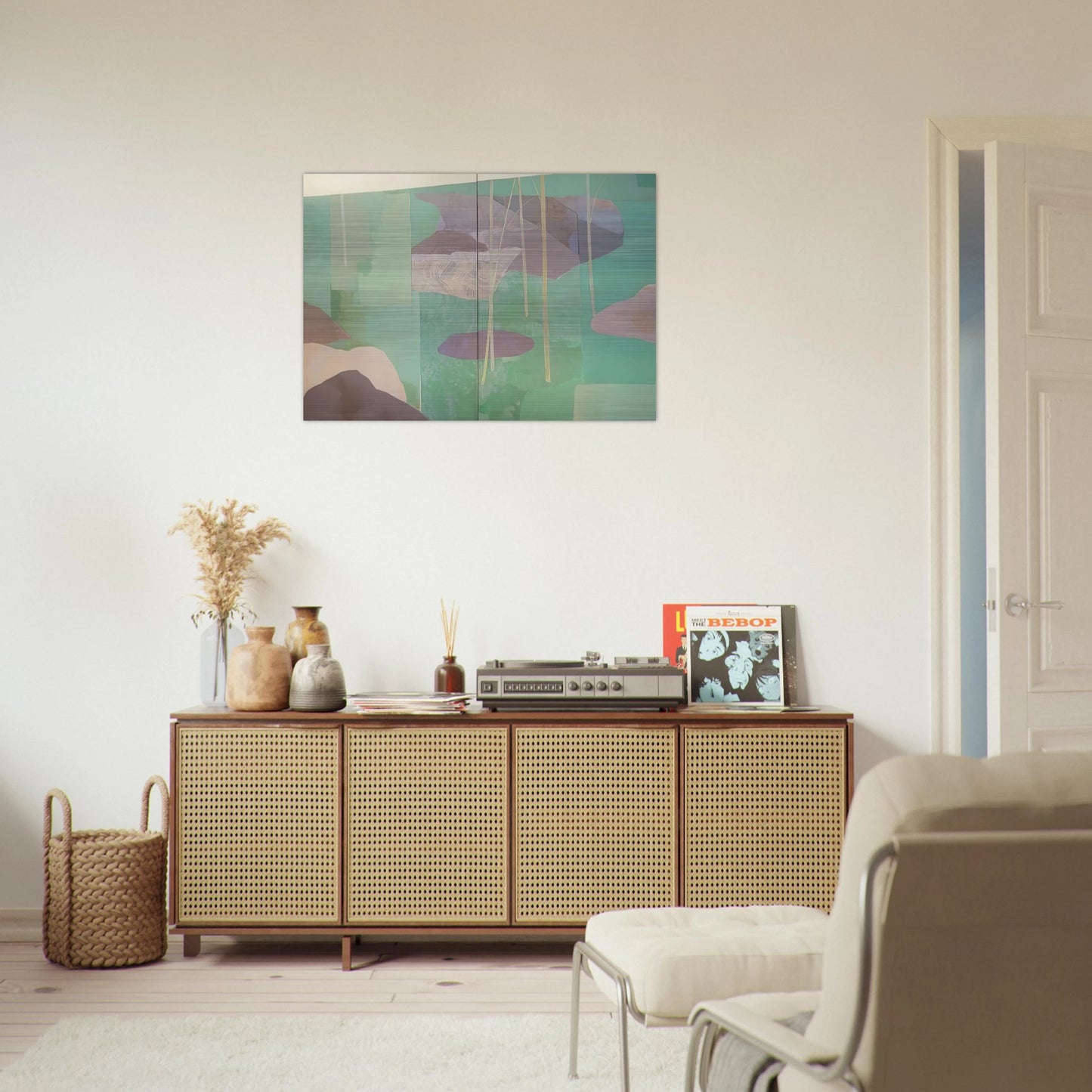 Young Bamboo Diptych - Abstract Expressionism - Kenzo Okada Brushed Aluminum Print - 70x100 cm / 28x40 inches | Kenzo Okada Aluminum Print | Kenzo Okada Prints