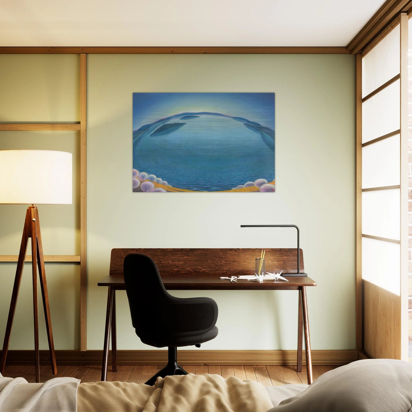 Lago-alba - 1942 - Gerardo Dottori Brushed Aluminum Print - 70x100 cm / 28x40 inches | Gerardo Dottori Aluminum Print | Gerardo Dottori Prints