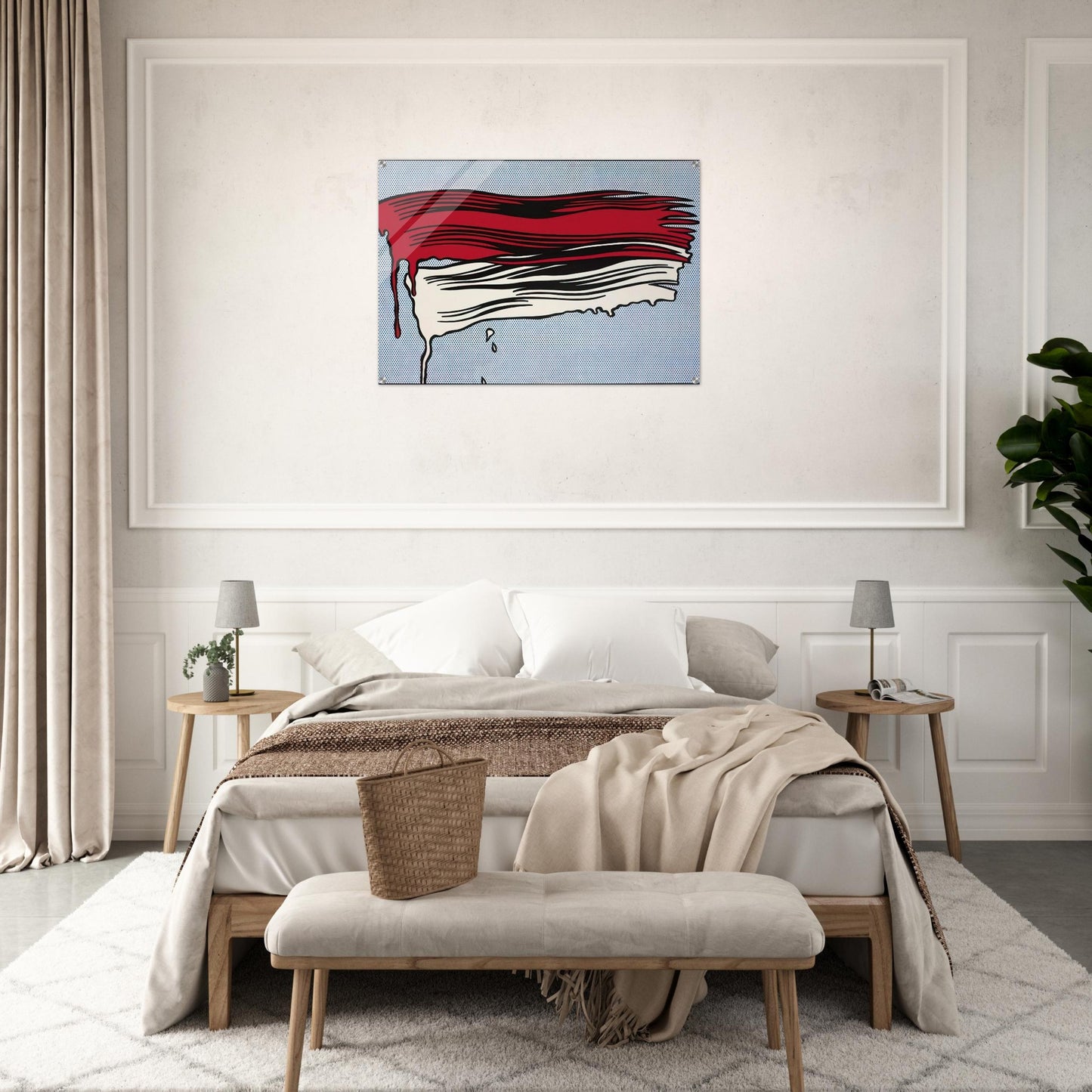 RED AND WHITE BRUSHSTROKES 1965 - Roy Lichtenstein Acrylic Print - 70x100 cm / 28x40″ inches