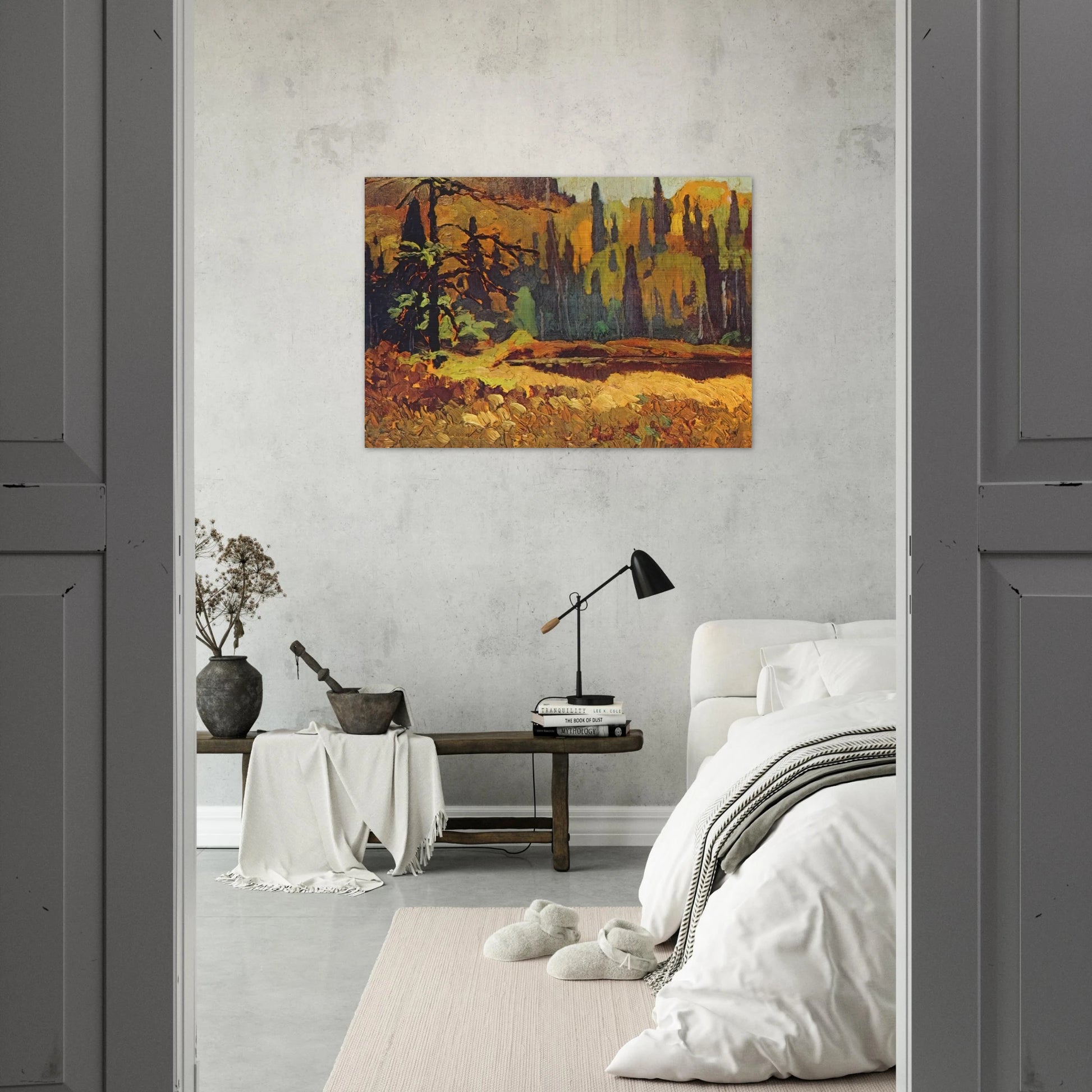 Moose Pond - 1918 - Frank Johnston Brushed Aluminum Print - 70x100 cm / 28x40 inches | Frank Johnston Aluminum Print | Frank Johnston Prints