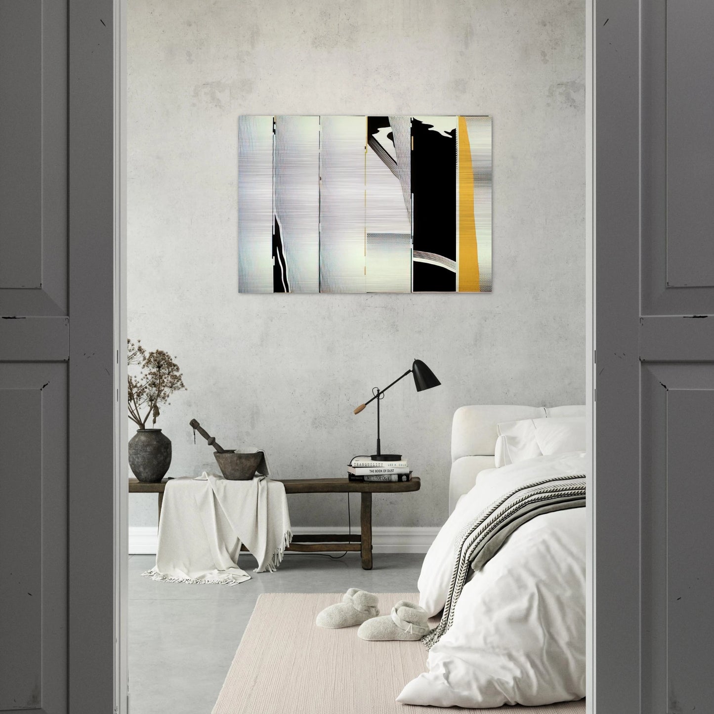 MIRROR SIX PANELS 1 1970 - Roy Lichtenstein Brushed Aluminum Print - 70x100 cm / 28x40 inches | Roy Lichtenstein Aluminum Print | Roy Lichtenstein Prints