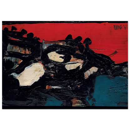 Ciel Rouge Sur Le Lac - 1961 - S. H. Raza Brushed Aluminum Print - 70x100 cm / 28x40 inches | S. H. Raza Aluminum Print | S. H. Raza Prints