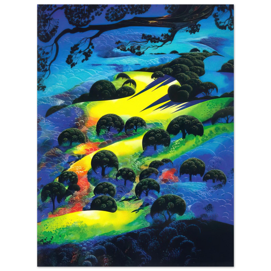 Eyvind Earle - Fading Sunset Flame  75x100 cm / 30x40inches Fine Art Poster