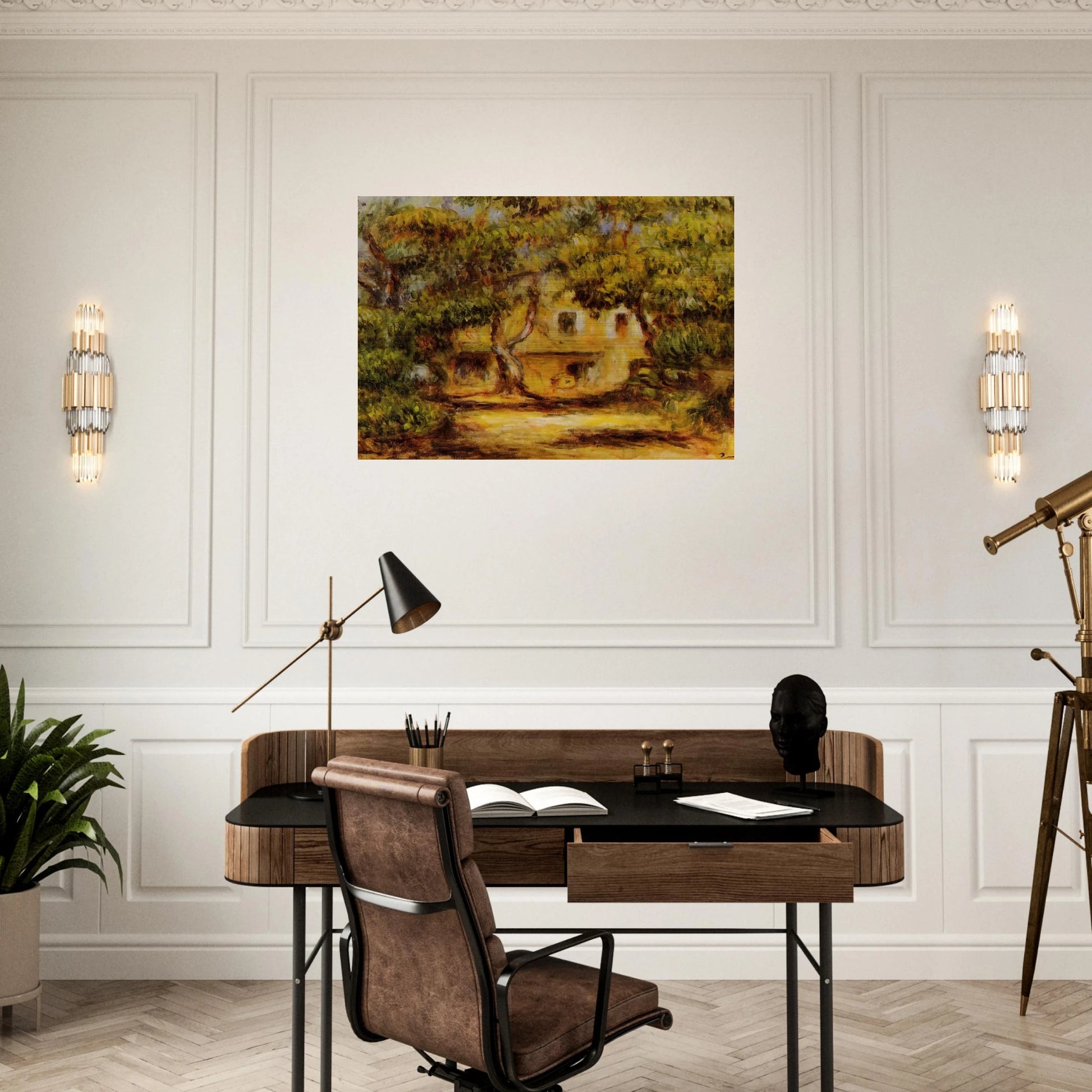 The Farm at Collettes - Pierre-Auguste Renoir Brushed Aluminum Print - 70x100 cm / 28x40 inches | Pierre-Auguste Renoir Aluminum Print | Pierre-Auguste Renoir Prints
