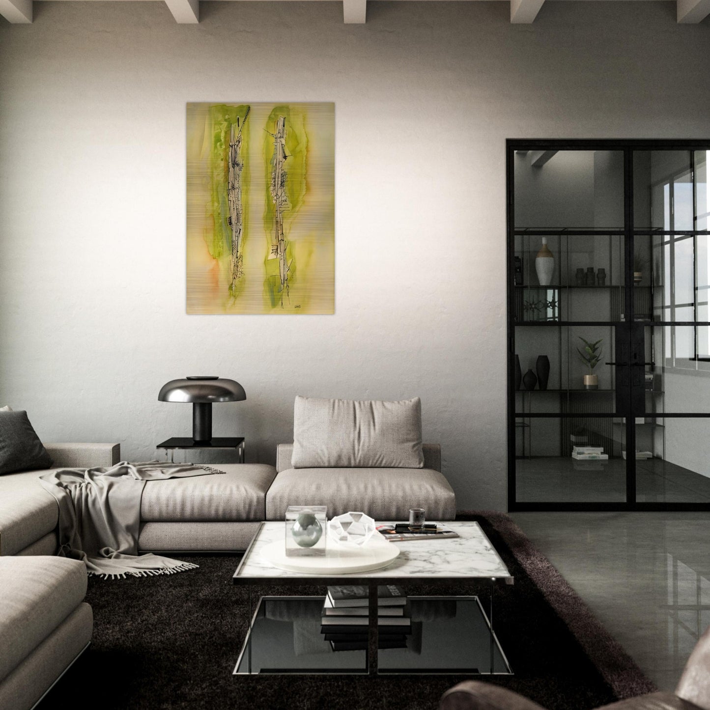 Untitled - 1940 - Wols Brushed Aluminum Print - 70x100 cm / 28x40 inches | Wols Aluminum Print | Wols Prints