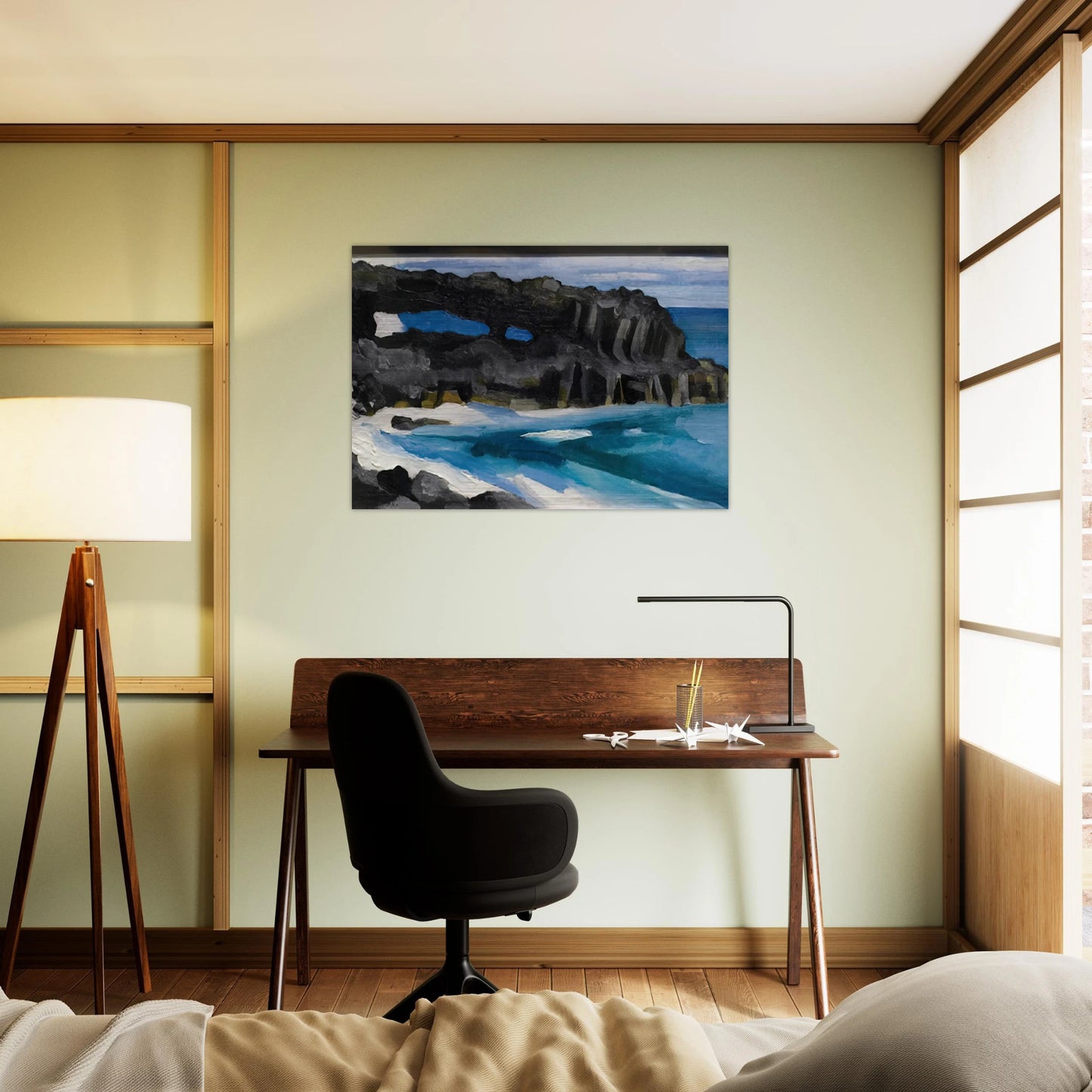 Black Lava Bridge, Hana Coast-No. II - Georgia O'Keeffe Brushed Aluminum Print - 70x100 cm / 28x40 inches | Georgia O'Keeffe Aluminum Print | Georgia O'Keeffe Prints