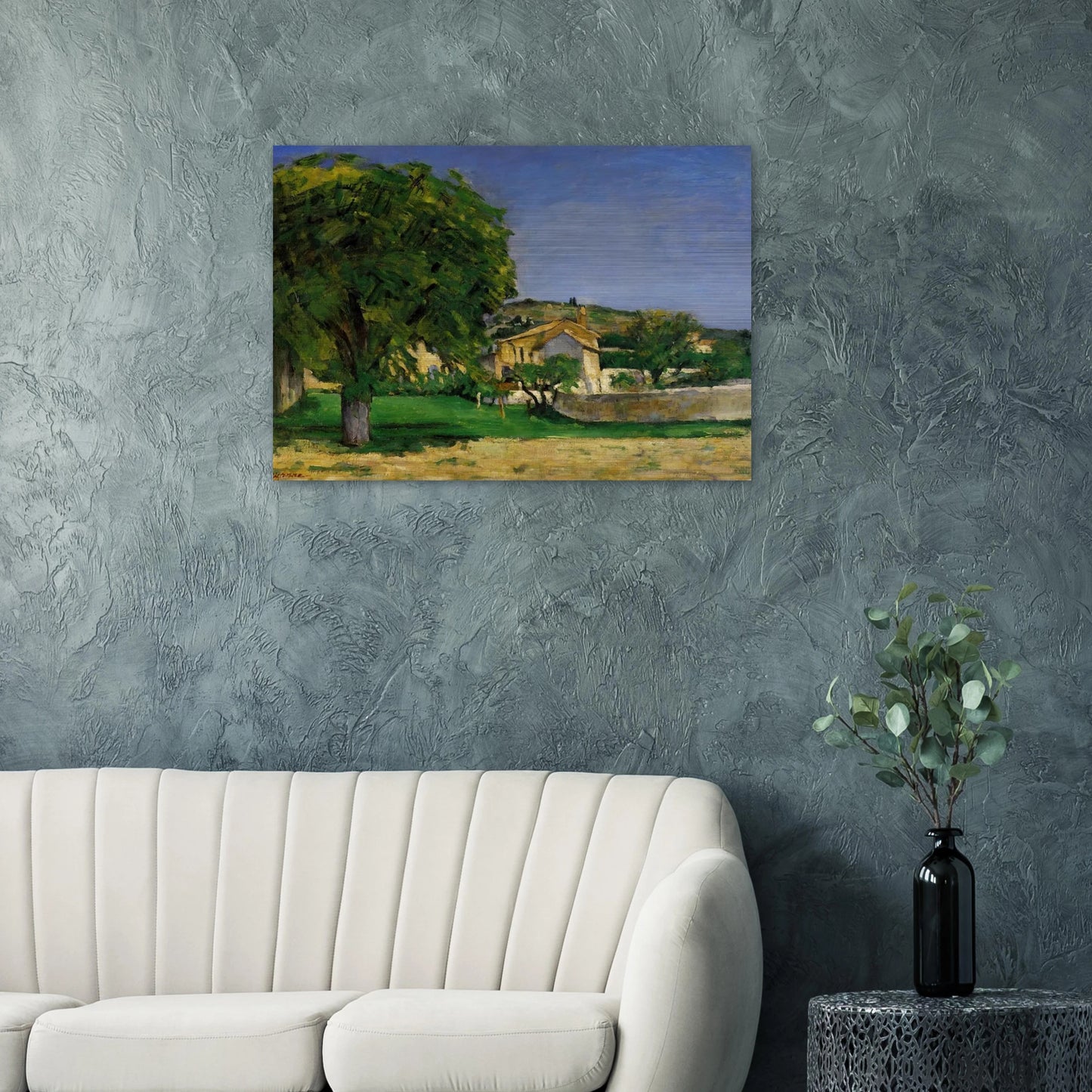 Chestnut Trees and Farmstead of Jas de Bouffin - Paul Cézanne Brushed Aluminum Print - 70x100 cm / 28x40 inches | Paul Cézanne Aluminum Print | Paul Cézanne Prints