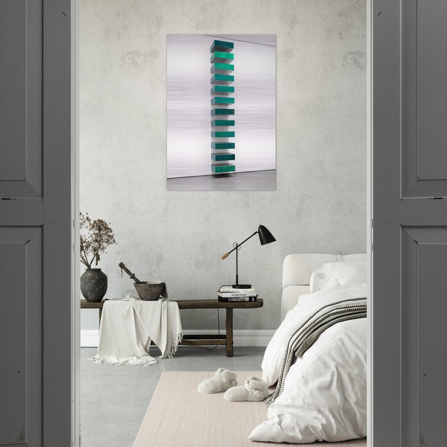 Untitled - 1967 - Donald Judd Brushed Aluminum Print - 70x100 cm / 28x40 inches | Donald Judd Aluminum Print | Donald Judd Prints