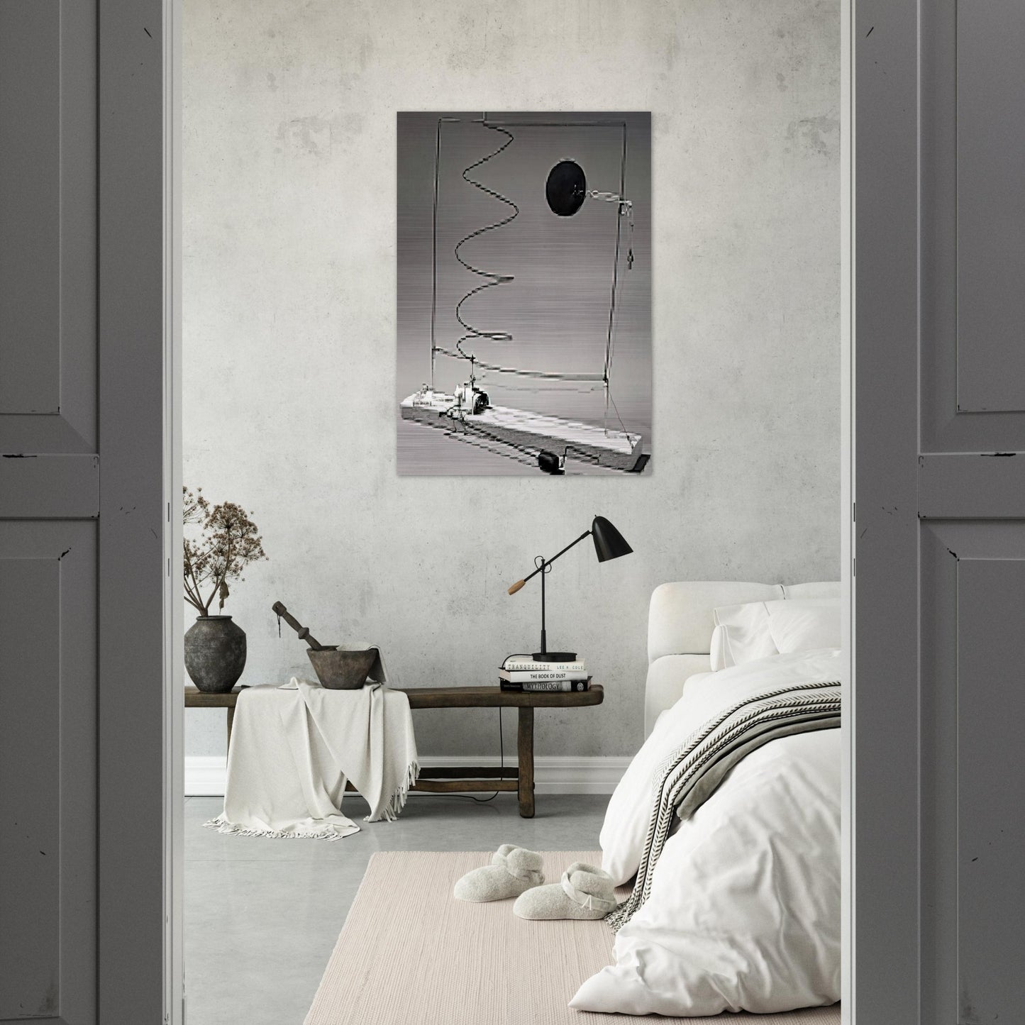 CRANK DRIVEN MOBILE 1932 - Alexander Calder Brushed Aluminum Print - 70x100 cm / 28x40 inches | Alexander Calder Aluminum Print | Alexander Calder Prints