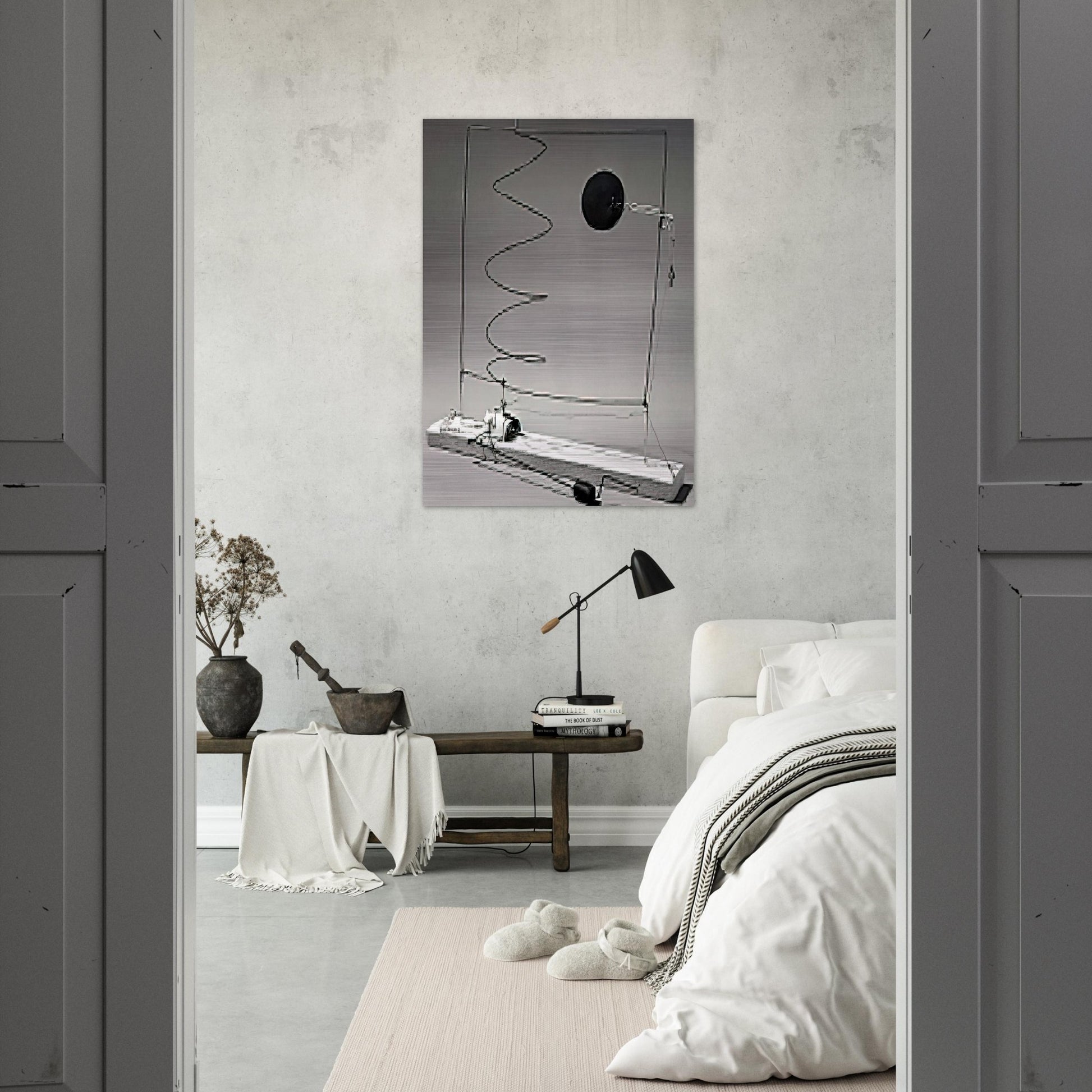 CRANK DRIVEN MOBILE 1932 - Alexander Calder Brushed Aluminum Print - 70x100 cm / 28x40 inches | Alexander Calder Aluminum Print | Alexander Calder Prints