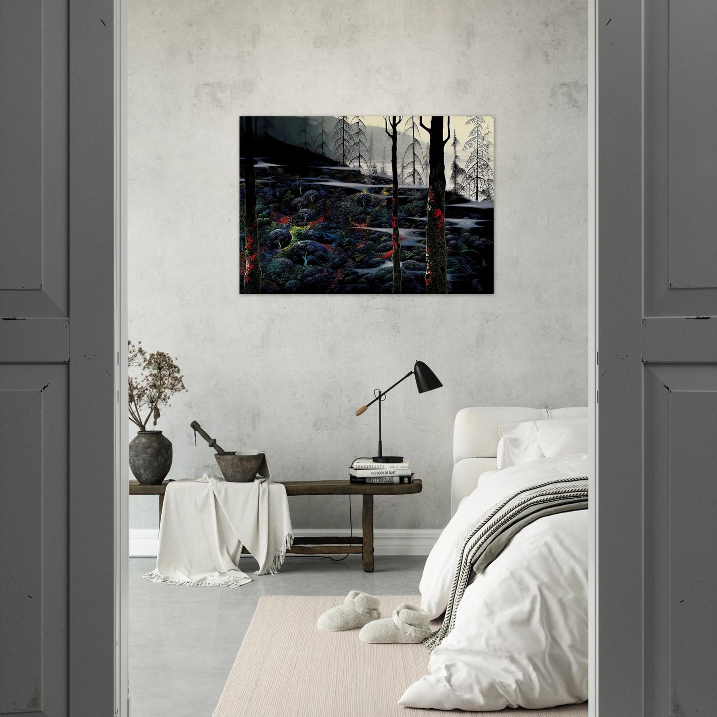 Dawn's First Light - Eyvind Earle Brushed Aluminum Print - 70x100 cm / 28x40 inches | Eyvind Earle Aluminum Print | Eyvind Earle Prints