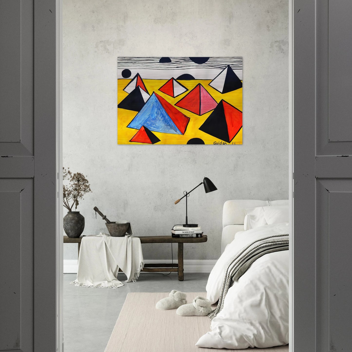 PYRAMIDS 1975 - Alexander Calder Brushed Aluminum Print - 70x100 cm / 28x40 inches | Alexander Calder Aluminum Print | Alexander Calder Prints