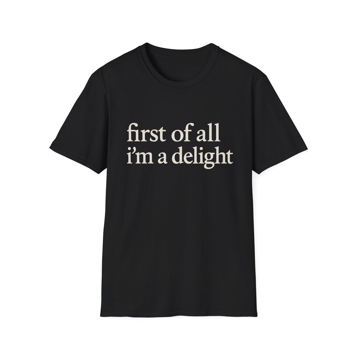 Camiseta "Primero que nada soy un deleite", camiseta con cita divertida para mujer, camiseta con frase atrevida, regalo gráfico ingenioso para la mejor amiga