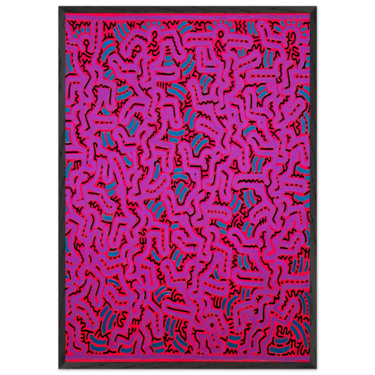 UNTITLED 1984 N2 - Keith Haring 70x100 cm / 28x40 inches Framed Art Print – Black Wooden Frame