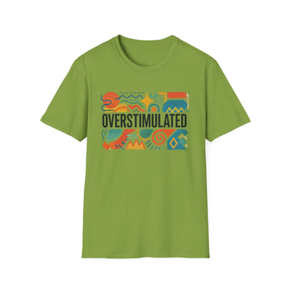 Camiseta "Sobreestimulada" para mamá | Camiseta divertida para mamá cansada | Ropa "Weirdcore" | Camiseta humorística de la generación Z | Camiseta "Agotada pero estética"