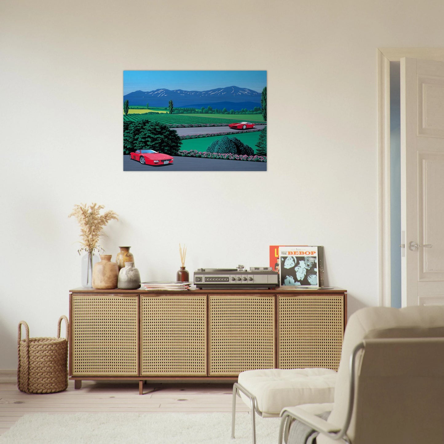 Ferraris traversing the lands - Hiroshi Nagai Brushed Aluminum Print - 70x100 cm / 28x40 inches | Hiroshi Nagai Aluminum Print | Hiroshi Nagai Prints