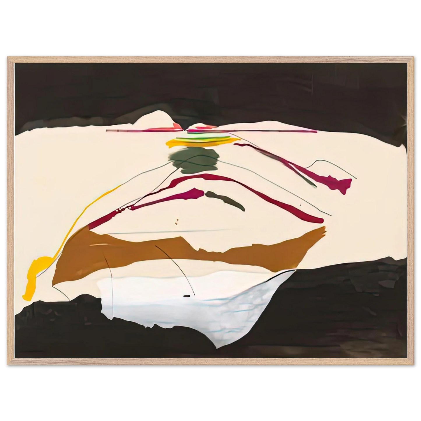 Helen Frankenthaler - New Paths, 1973- Wall Art - 30x40 cm / 12x16 inches - Premium Wooden Framed Poster With Fine Art Paper-canvas - Black frame
