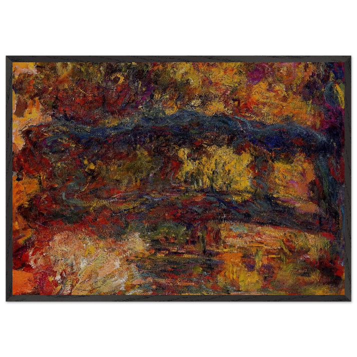 The Japanese Bridge 5 - claude monet 70x100 cm / 28x40 inches Framed Art Print – Black Wooden Frame