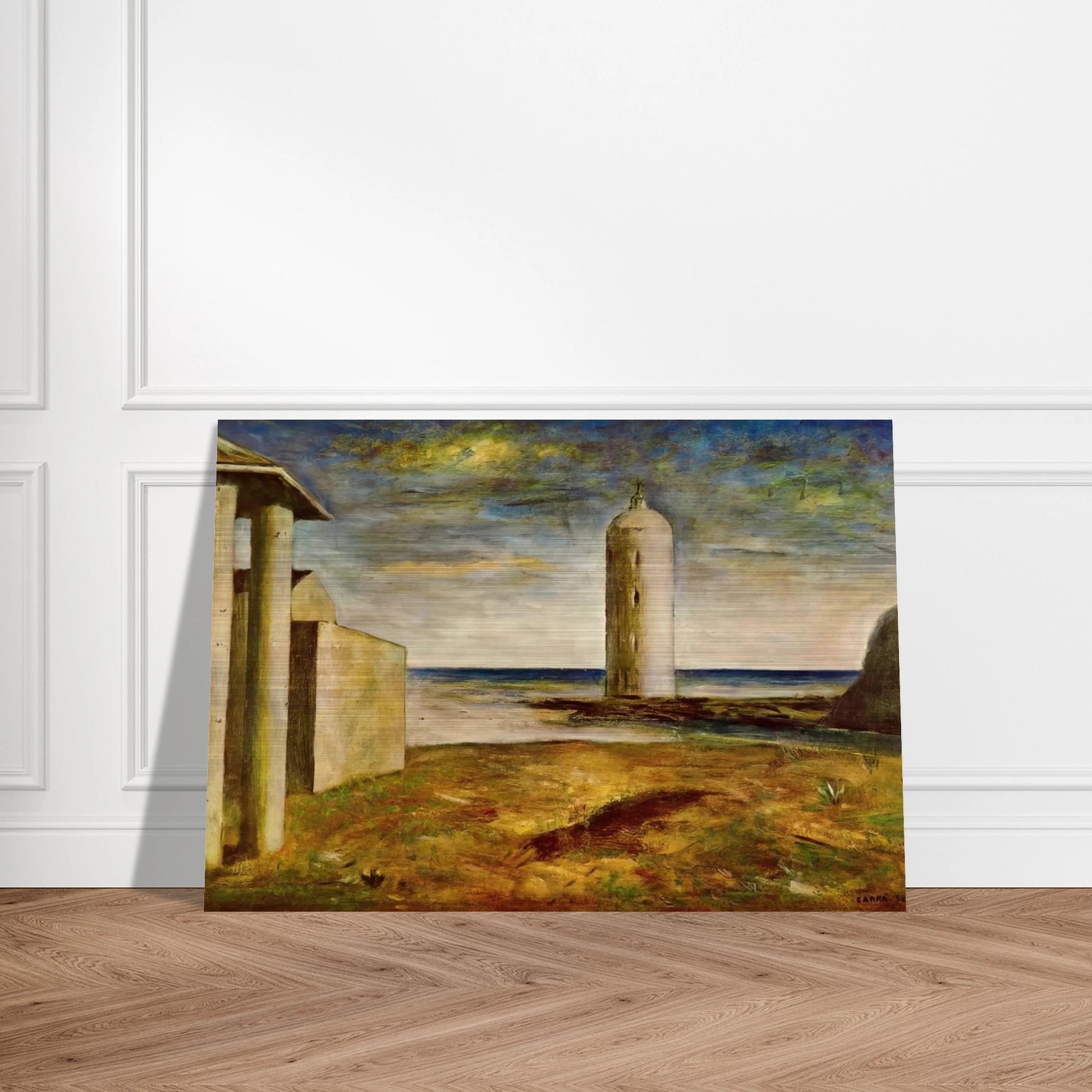 EL FARO 1928 - Carlo Carra Brushed Aluminum Print - 70x100 cm / 28x40 inches | Carlo Carra Aluminum Print | Carlo Carra Prints