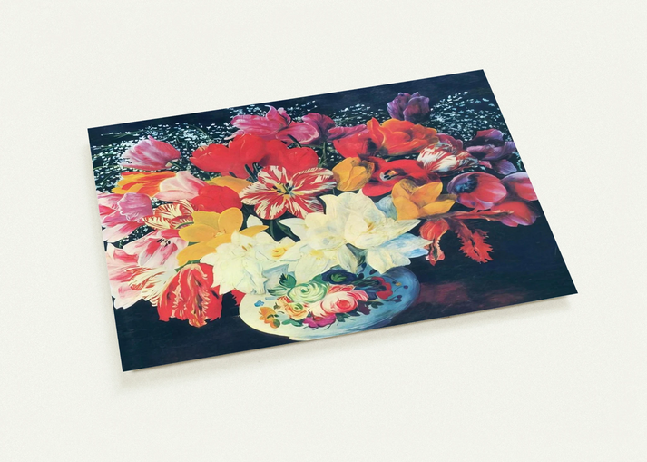 GRAND BOUQUET OF TULIPS 1952 By Moise Kisling Pack of 10 Post Cards | Moise Kisling Post Cards | A6 (10.5 x 14.8 cm) - 4.1 x 5.8 inches