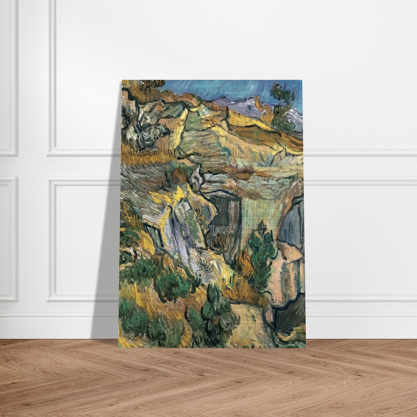 Entrance to a Quarry near Saint Remy - Vincent van Gogh Brushed Aluminum Print - 70x100 cm / 28x40 inches | Vincent van Gogh Aluminum Print | Vincent van Gogh Prints