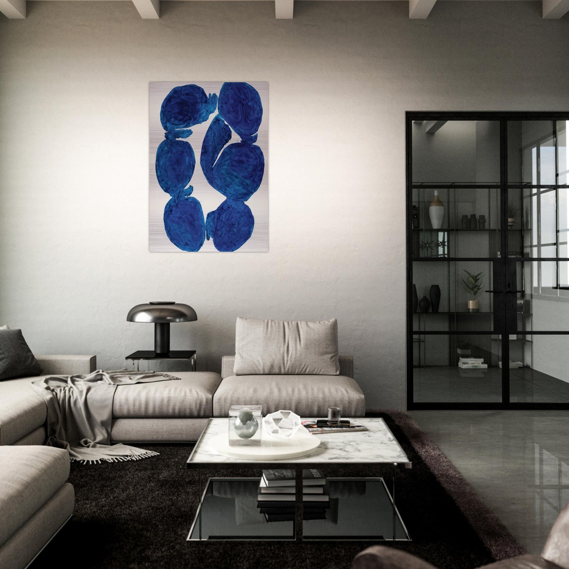 Meun - 1967 - Simon Hantai Brushed Aluminum Print - 70x100 cm / 28x40 inches | Simon Hantai Aluminum Print | Simon Hantai Prints
