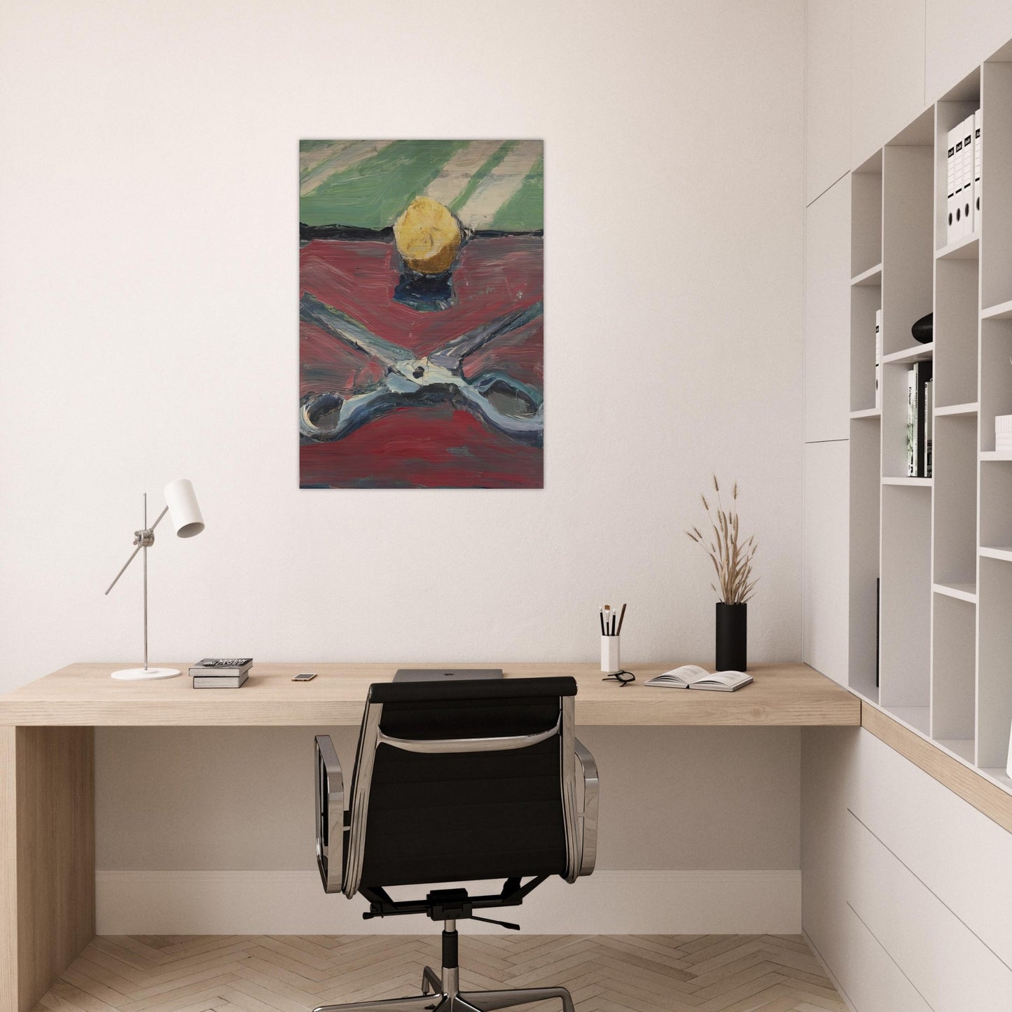 Scissors and Lemon, II - Richard Diebenkorn Brushed Aluminum Print - 70x100 cm / 28x40 inches | Richard Diebenkorn Aluminum Print | Richard Diebenkorn Prints