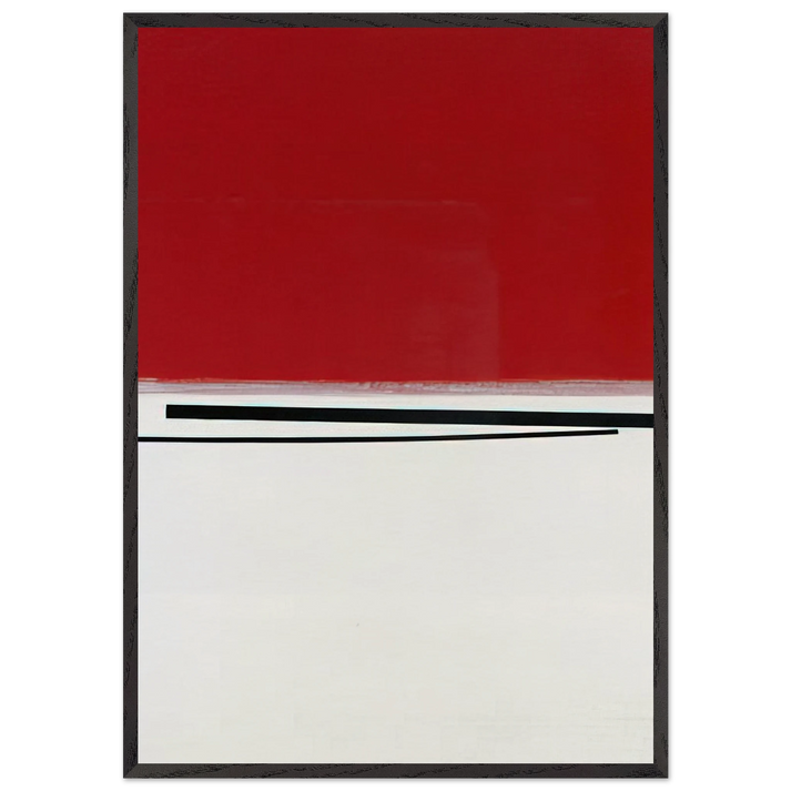 SQUARE MOTIF IN WHITE AND INDIAN RED 1960 - Victor Pasmore 70x100 cm / 28x40 inches Framed Art Print – Black Wooden Frame