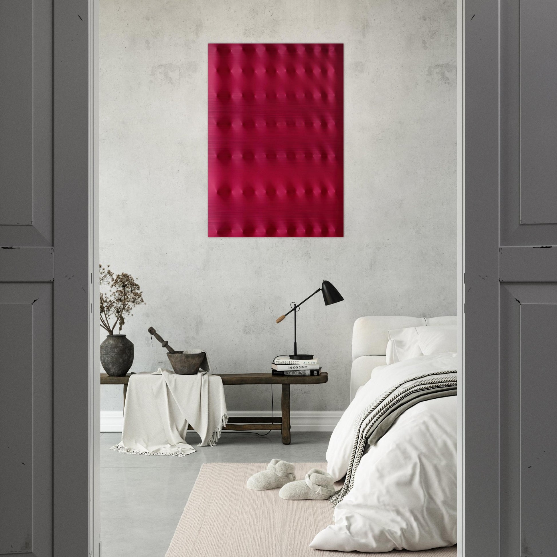 Superficie rossa - 2006 - Enrico Castellani Brushed Aluminum Print - 70x100 cm / 28x40 inches | Enrico Castellani Aluminum Print | Enrico Castellani Prints