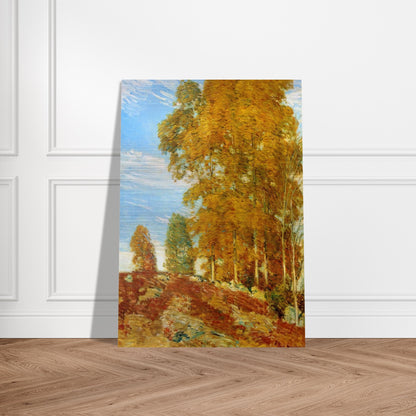 Autumn Hilltop, New England - Childe Hassam Brushed Aluminum Print - 70x100 cm / 28x40 inches | Childe Hassam Aluminum Print | Childe Hassam Prints
