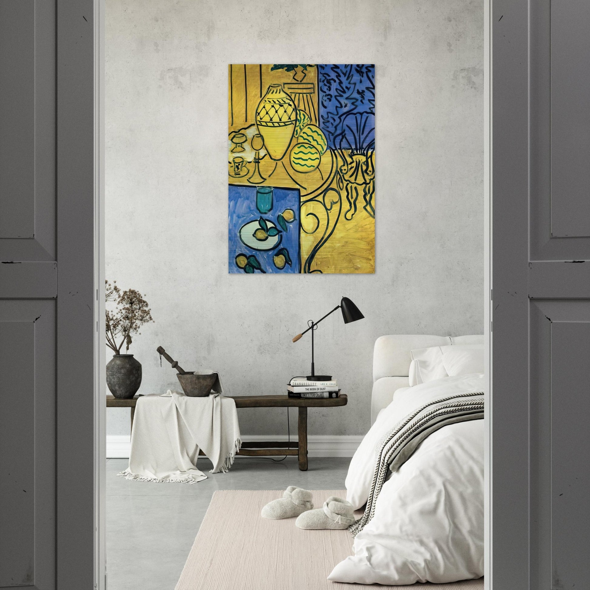 INTERIOR IN YELLOW 1946 - Henri Matisse Brushed Aluminum Print - 70x100 cm / 28x40 inches | Henri Matisse Aluminum Print | Henri Matisse Prints