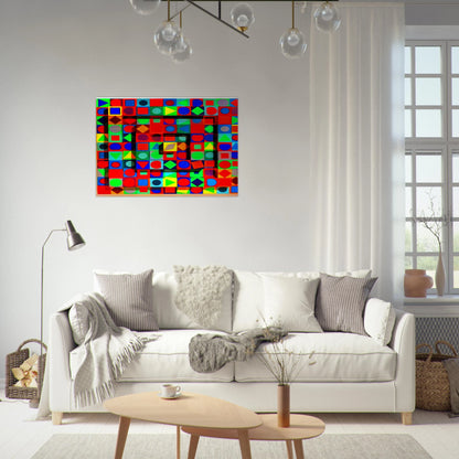 Folklore - 1963 - Victor Vasarely Brushed Aluminum Print - 70x100 cm / 28x40 inches | Victor Vasarely Aluminum Print | Victor Vasarely Prints