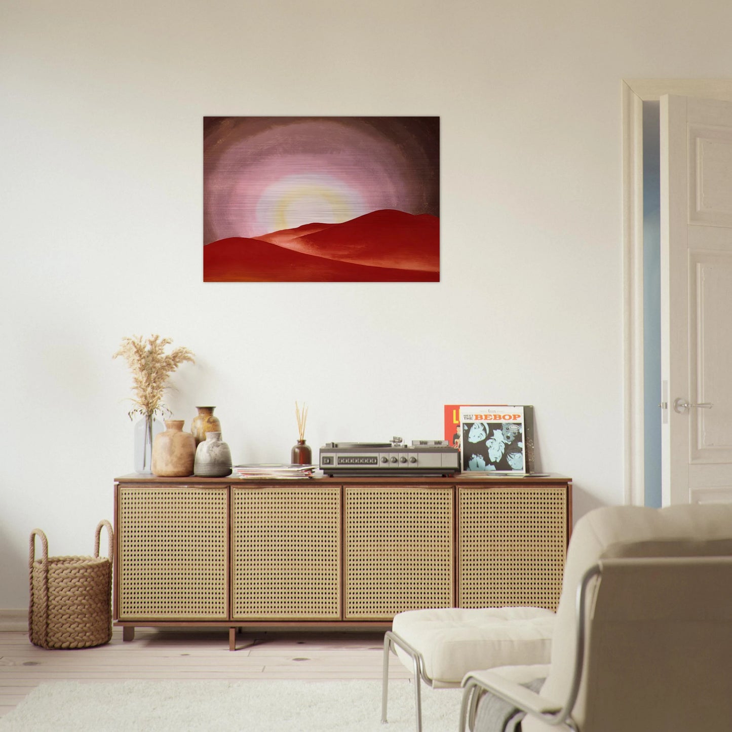 Red Hills, Lake George - Georgia O'Keeffe Brushed Aluminum Print - 70x100 cm / 28x40 inches | Georgia O'Keeffe Aluminum Print | Georgia O'Keeffe Prints