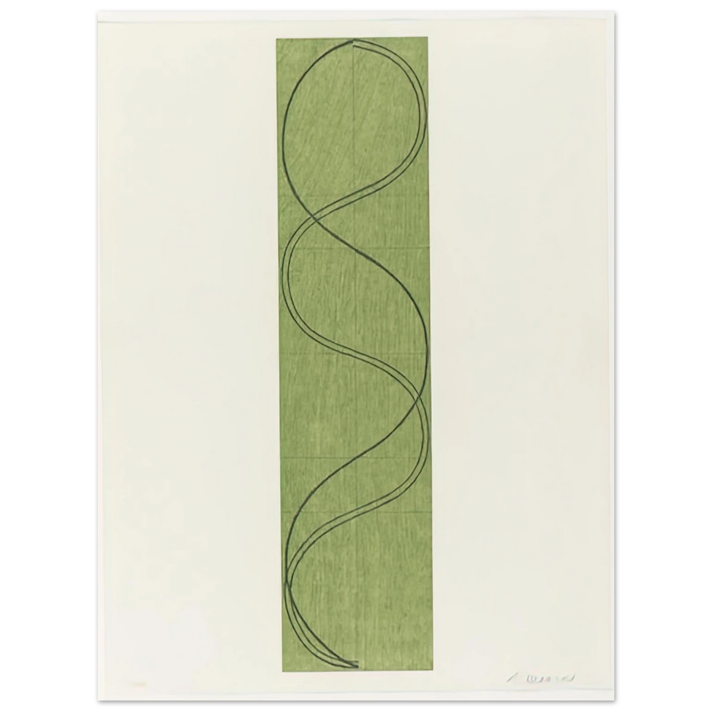 Robert Mangold - GREEN COLUMN FIGURE 2003  75x100 cm / 30x40inches Fine Art Poster