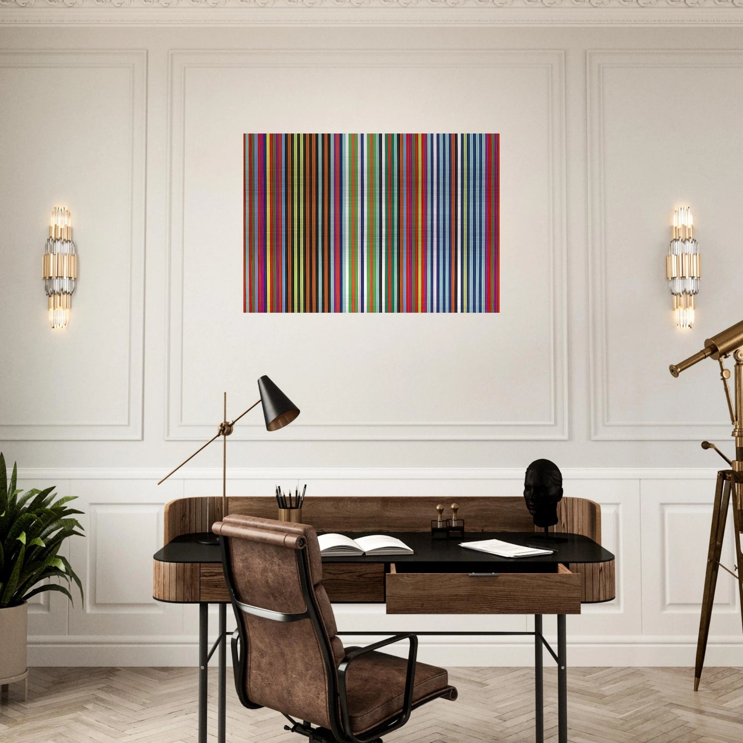 Flamingo - 1965 - Gene Davis Brushed Aluminum Print - 70x100 cm / 28x40 inches | Gene Davis Aluminum Print | Gene Davis Prints