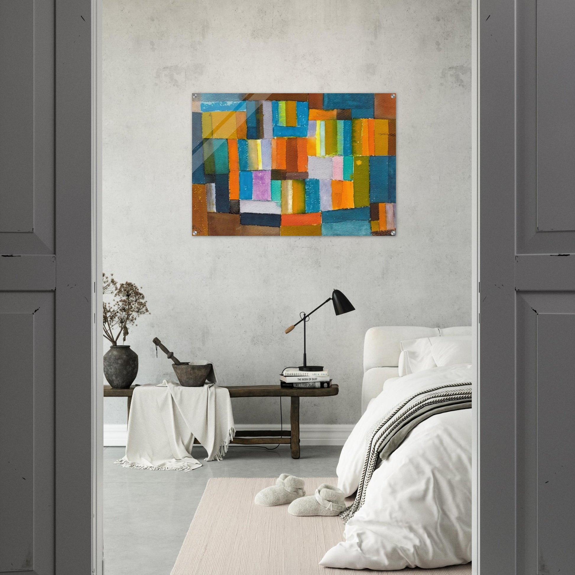 Composition in Orange and Blue-Green - 1957 - Johannes Itten Acrylic Print - 70x100 cm / 28x40″ inches