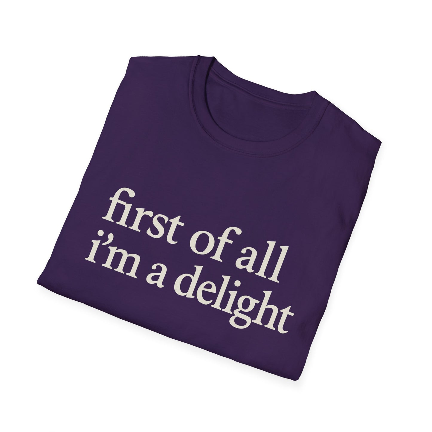Camiseta "Primero que nada soy un deleite", camiseta con cita divertida para mujer, camiseta con frase atrevida, regalo gráfico ingenioso para la mejor amiga