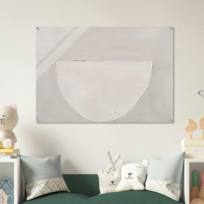 Bowl White on Grey - 1962 - William Scott Acrylic Print - 70x100 cm / 28x40″ inches | William Scott Wall Art | William Scott Prints