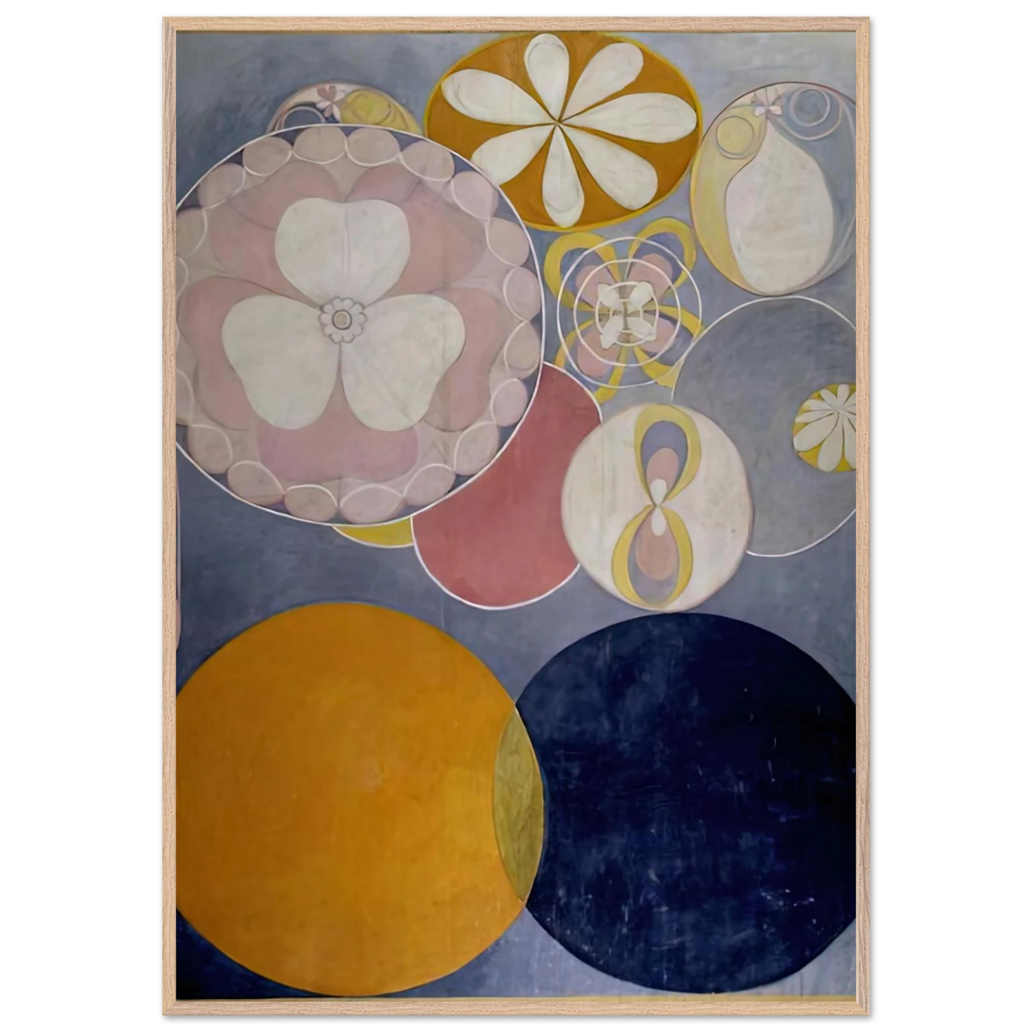 Hilma af Klint - DE TIO ST RSTA N 2 BARNAALDERN 1907 Wall art - A1 (59.4 x 84.1  cm) - Premium Wooden Framed Poster With Fine Art Paper-canvas - White frame