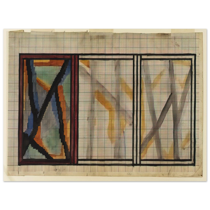 Vanessa Bell - PRELIMINARY DESIGN FOR LADY HAMILTON RUG 1914  75x100 cm / 30x40inches Fine Art Poster