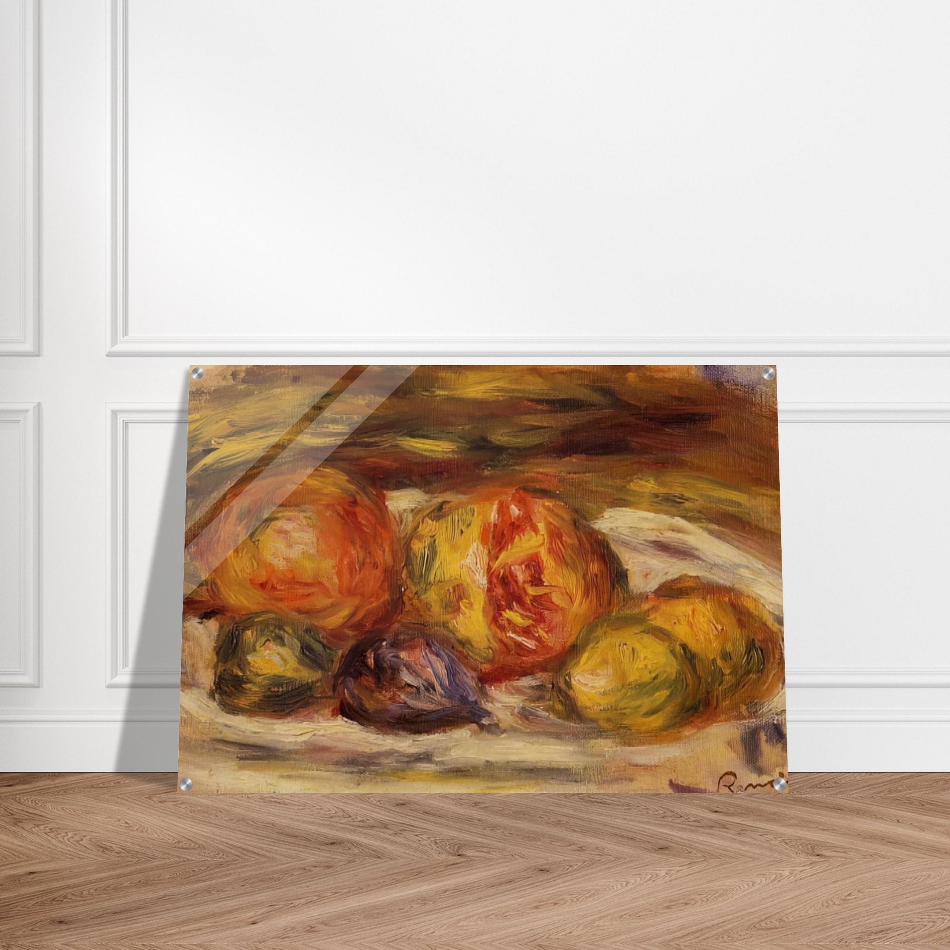 Still Life Pomegranate, Figs and Apples - Pierre-Auguste Renoir Acrylic Print - 70x100 cm / 28x40″ inches | Pierre-Auguste Renoir Wall Art | Pierre-Auguste Renoir Prints